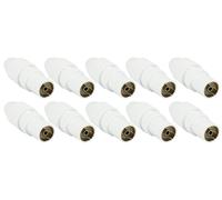 TV Aerial Connector - Cable Replacement Parts - TV Cable Connection Plug (HQ Set: 10 Sockets)