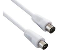 TV Antenna Cable Male Female Straight Coaxial Cable Compatible with Decoder, TV Sockets 75 Ohm White 20 Metres