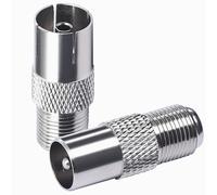 TV Antenna Connector F Female to TV Male TV Antenna Adapter for Antenna Cables Satellite Cables 9.5TV Female to F Type Female Coaxial Connector 2pcs