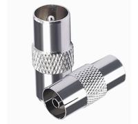 TV Antenna Connector Male to Male TV Antenna Cable Adapter for Antenna Cables Satellite Cables 9.5TV Male to F Type Female Coaxial Connector 2pcs