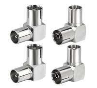 TV Antenna Male to Female 90 Degree Coaxial TV Antenna Connector PAL Female to Male Right Angle Antenna Adapter for Antenna Cable Satellite Cable 4pcs