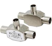 TV Antenna Splitter 2 Way Male to Female Metal Housing 1 Plug to 2 Jack Adapter Connector