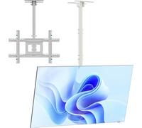 TV Ceiling Mount for 32-80 Inch TV,Articulated Arm TV Ceiling Weight of 68 kg-Telescopic TV Bracket Ceiling VESA 100 x 100-600 x 400/Tilting Swivel Ceiling Television Bracket N1L-W White