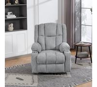 TV Chair, Fauteuil Salon Relax, Fauteuil Inclinable, avec Fonction Chaise Longue et Massage, 2 Poches Latérales, 1 Porte-Gobelet, Velours, pour Chambre à Coucher, Salon et Home Cinéma (Gris clair)