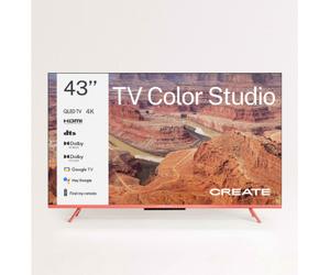 TV COLOR STUDIO 43" - Téléviseur Intelligent QLED 4K Avec Écran Antireflet Et Cadre De Couleur Terracotta