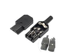 TV Computer Phone Socket LED 3Pin IEC320 C14 250V Rocker Switch Brass 10A Fuse Female Male Inlet Plug Pin Connector Accessories NWPNLXEA(1PCS AC-10A)