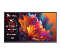 TV Extérieur-SYLVOX-OQ55A2KOGF-75”(190cm)-QLED TV Smart-4K UHD-2000Nit Plein soleil-IP55 Étanche-Dolby Atmos-Coque Métallique