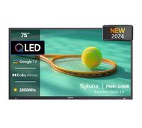 SYLVOX 75" TV Extérieur - 4K UHD 2000Nits for Outside, Smart Google Outdoor TV Étanche IP55, Dolby Atmos, Wi-FI et Assistant, Bluetooth, DVB-T2/S2/C, Idéal pour Jardins et Terrasses (Pool Pro 2.0)