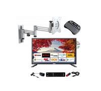 tv led 18.5pouces 47cm smart connect dvd intégré support tv double bras smart pad