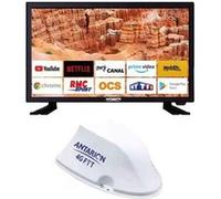 Tv led 19 pouces hd android 11 antenne 4 g fit wifi bluetooth camping car L.44 x l.5.4 x H.26.4 cm - ANTARION blanc G