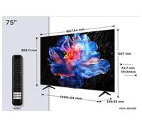 TCL 75P69K TV 75 Pouces 4K HDR Téléviseur 4K HDR de 75’’ avec Google TV, processeur AiPQ et compatibilité Dolby Vision et HDR10+, idéale pour le
