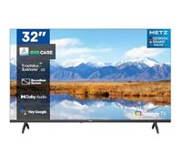 Metz Smart TV MTE6000 HD 32 Pouces (80 cm) Google TV LED Téléviseur HDR 10 HLG Dolby Vision Audio Flicker Free Game Mode Yeux Télécommande Vocale Chromecast WiFi DVB C/-T/T2-S/S2 CI HDMI USB
