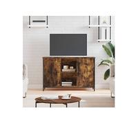 vidaXL Meuble TV chêne fumé 100x35x65 cm bois d'ingénierie Marron
