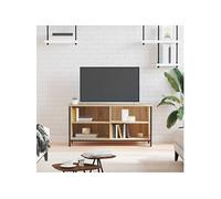 vidaXL Meuble TV, Armoire de Télévision avec 4 Compartiments et Pieds, Meuble Télé avec Rangement Salon Salle de Séjour, Chêne Sonoma Bois d'Ingénierie