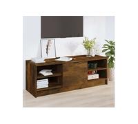 Vidaxl Meuble Tv Chêne Fumé 102x35,5x36,5 Cm Bois D'ingénierie Multicolore