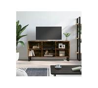 Vidaxl Meuble Tv Chêne Fumé 103,5x30x50 Cm Bois D'ingénierie Multicolore
