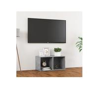 vidaXL Armoire TV gris béton 72x35x36,5 cm Bois composite
