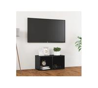 vidaXL Tv-meubel 72x35x36,5 cm bewerkt hout hoogglans grijs805533 Gris