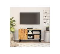 Vidaxl Meuble Tv 80x33x46 Cm Bois De Manguier Et D'ingénierie Multicolore