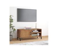 Meuble TV Armoire de Télévision Rangement Salon Marron Bois de Pin Massif vidaXL