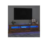vidaXL Meuble TV Centre de divertissement avec lumières LED Chêne Sonoma 180x35x40 cm