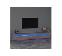 Meuble TV avec Lumières LED Noir Centre de Divertissement Rangement vidaXL