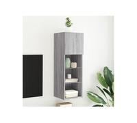 Tv-meubel met LED-verlichting 30,5x30x90 cm grijs sonoma eiken837011