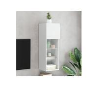 Tv-meubel met LED-verlichting 30,5x30x90 cm wit837001