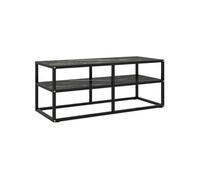 Meuble TV Noir avec Verre Marbre Noir 100x40x40 cm Armoire Basse Salon vidaXL