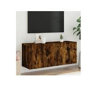 Vidaxl Meuble Tv Mural Chêne Fumé 100x30x41 Cm