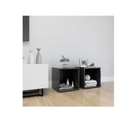 Tv-meubelen 2 st 37x35x37 cm bewerkt hout grijs805505