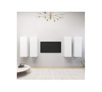 vidaXL Tv-meubelen 4 st 30,5x30x90 cm bewerkt hout wit3078741 Blanc G