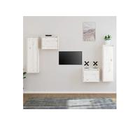 Tv-meubelen 4 st massief grenenhout wit3100250