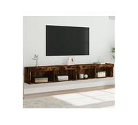 Tv-meubels met LED-verlichting 2 st 100x30x30 cm gerookt eiken837164