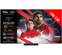 TCL Téléviseur 75C89K QD Mini LED 189 cm 4K UHD 2025 Aluminium brossé