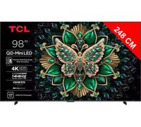 TCL 98C6K 98" QD-Mini LED TV, 4K HDR Premium 1000nits, Smart TV avec Technologie Google TV (Dolby Vision IQ et Atmos, système Audio Onkyo 2.1, Motion Clarity Pro 144Hz, Game Master)