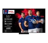 TV QD Mini LED Tcl 55C89K 138 cm 4K UHD 2025 Aluminium brossé