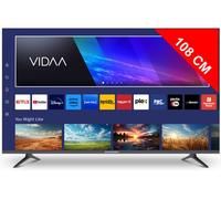 TV QLED 43 4k VIDAA Sans bord - 3xHDMI - 2xUSB - DVBT2/S2 Origine Roum SCHNEIDER - 43A1