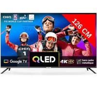 CHiQ Smart TV U50QM8V 50 pouces (126 cm) 4K QLED Google TV HDR10 Dolby Audio Noir