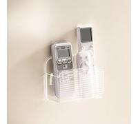 TV Remote Control Wall Mount Adhesive Wall Mount Holder Bedside Remote Control Storage Caddy (for 2 or 4 Remotes Transparent Quantity 1)