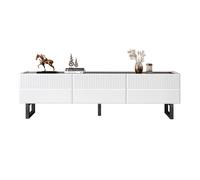 TV-Ständer mit drei Schubladen, niedriges TV-Möbelstück. Klassisches Schwarz-Weiß-Design. 170 x 35x 47 cm (Länge x Breite x Höhe)