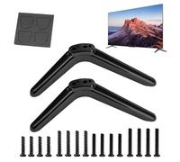TV Stand Legs - 2 Pieces Matte Black Anti-Tip Replacement Feet For Televisions, Flat Screen Support Bedroom, Office, Apartment & Dorm | Sturdy Fireplace, Workspaces Home Entertainment Furniture