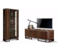 tv stand tv mur mur salon lowboard brun brillant vitrine