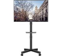 Tv Stand With Wheels Tele Mobile For Plasma/Lcd/Led Tvs From 23 To 60 Inches With Shelf, Tv Stand With Castors Adjustable Height Up To 25 Kg, Max Vesa 400 X 400 Mm
