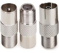 TV T/F Type connecteur Femelle vers RF Coaxial d'antenne Adaptateur M-F,Femelle à Mâle Coupleur Coaxial Antenne Socket à RF Coax Aérienne Adaptateur Nickelage-2 Paquet