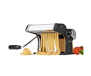 TV Top Ventes 09952 GOURMETmaxx Machine à Pâtes Professionnel Acier Inoxydable Argenté/Noir 20 x 20 x 15 cm