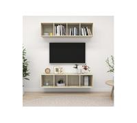 Tv-wandmeubelen 2 st spaanplaat sonoma eikenkleurig3079784