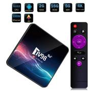 TV98 Android TV Box Android 12.1 H313 4K 60FPS HDR10 Quad Core 2G + 16G 2.4G&5G - Netflix Google Store Smart TV Boîte multimédia