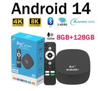 TV98 ATV Max Plus Boîtier TV 8K 4K Android 14 Décodeur 4G 5G 8 Go 128 Go Télécommande Vocale Lecteur Multimédia WiFi Boîtier TV Ultra Intelligent IPTV tv98atvmaxplus64g