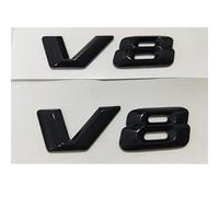 TVAAGHBCBR Brillant Noir 3D Lettres V 8 Badges emblèmes numéro emblème Badge Autocollant adapté for Mercedes Benz AMG V8